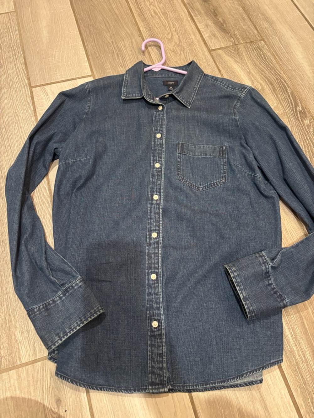 J. Crew Dark Blue Denim Button-Down Shirt